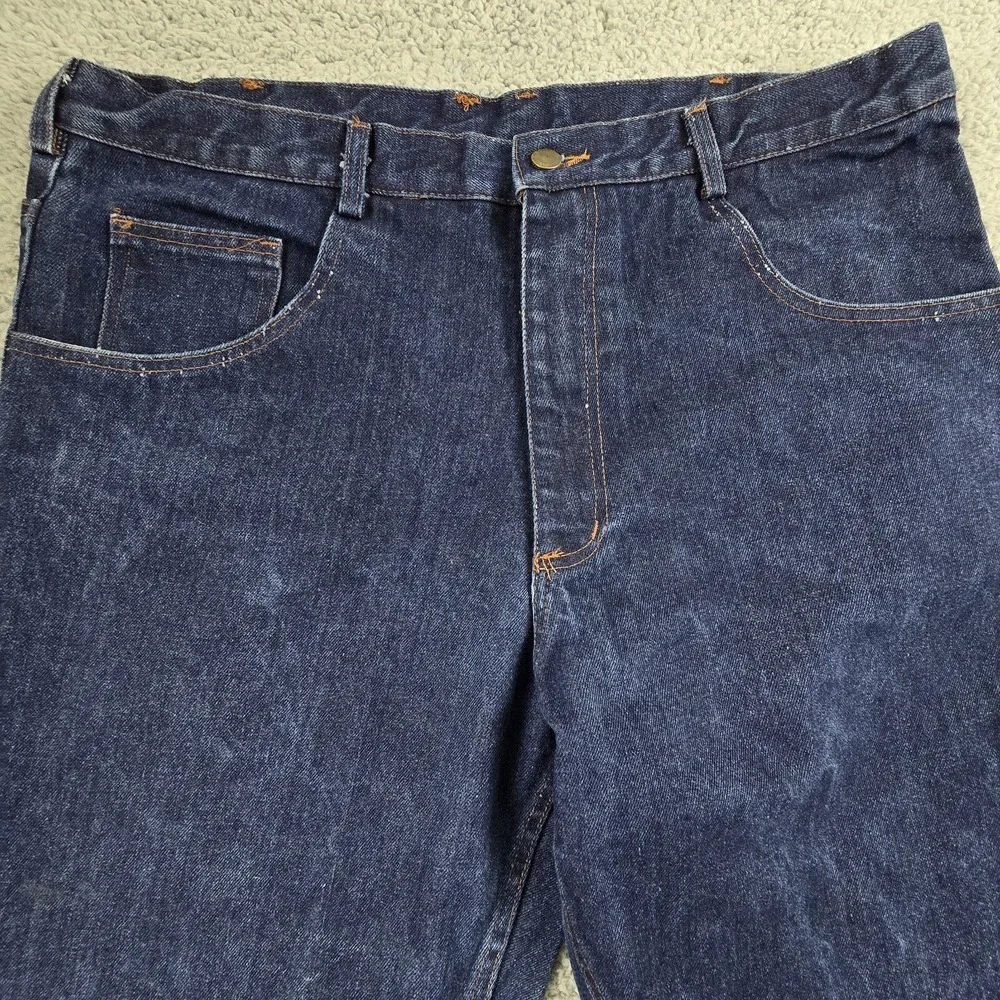 Rasco Mens 38X34 FR Flame Resistant Work Blue Jeans Dark‎ Wash - Picture 3 of 16